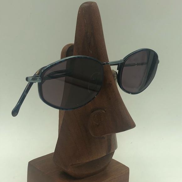 Albert Nipon Black/Blue Oval Sunglasses Frames - Picture 2 of 6